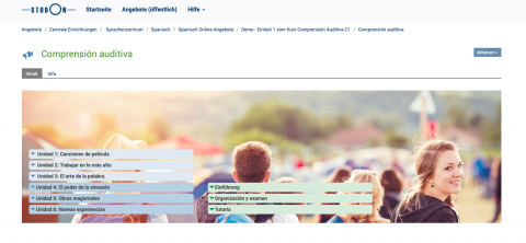 Homepage des Kurses "Comprensión Auditiva C1"